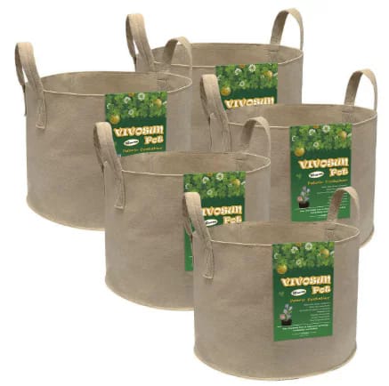 VIVOSUN 5-Pack 10 Gallon Heavy Duty Non-Woven Fabric Pots