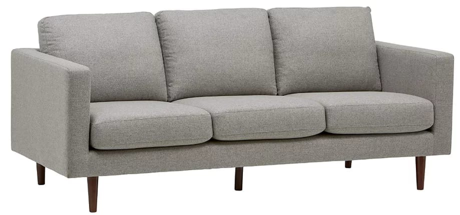 Rivet revolve modern sofa, 80”w grey weave