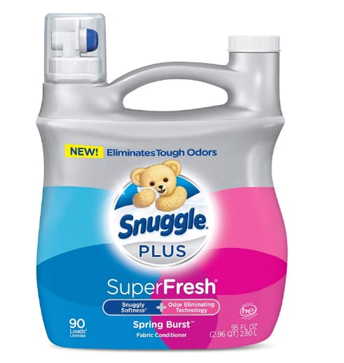 Snuggle Plus Super Fresh Liquid Fabric Softener.