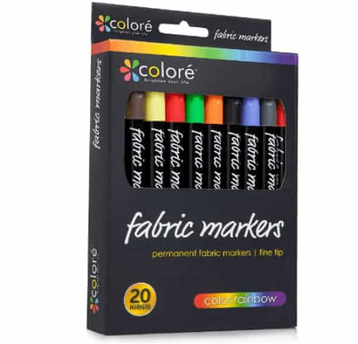 Colore-Permanent-Fabric-Markers-Non-Toxic-20-Markers