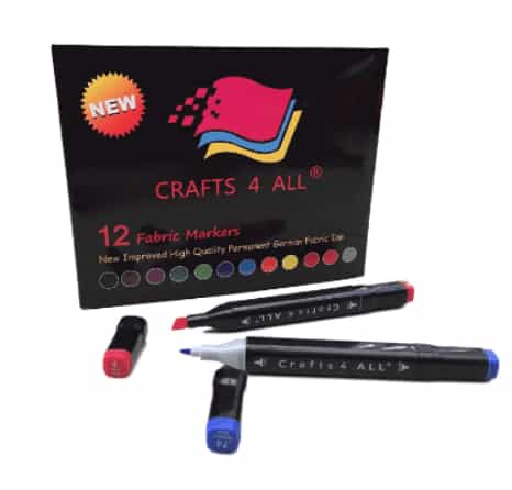 Craft 4 All Permanent Fabric Markers Pens, 12 Pack