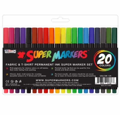 Super Markers, Dual Tip 20 Unique Permanent Fabric Markers