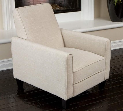 Christopher Knight Home Lucas Sleek Modern Beige Fabric Upholstered Recliner