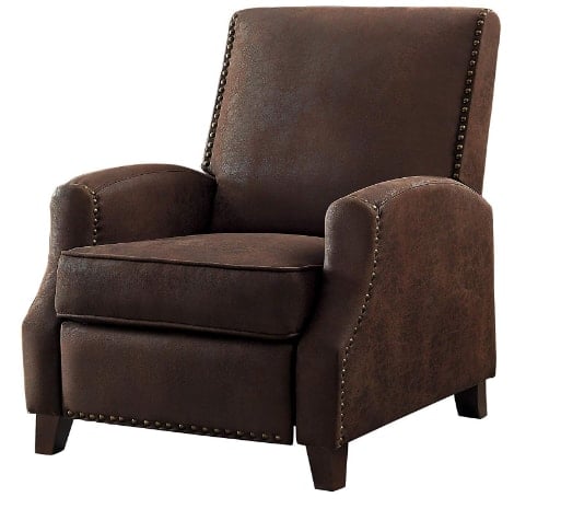 Homelegance Walden Push Back Brown Fabric Recliner