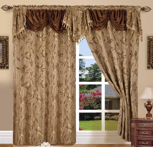 Elegance LinenLuxury Design Jacquard Curtain Set