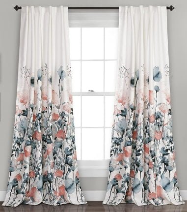 Lush Decor Zuri Flora Curtains Set for Living, Dining, Bedroom