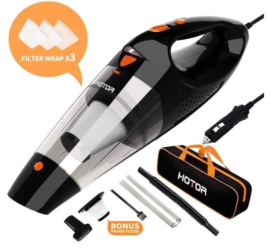 HOTOR Corded Car Vacuum Cleaner- Portable Auto Vacuum Cleaner- Car Use Only