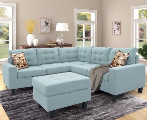 Harper Bright Designs Sectional Sofa With Ottoman 