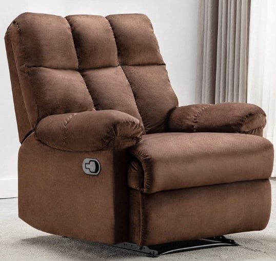 Bonzy Home Overstuffed Heavy Duty Manual Large Man Recliner Chair- Recliners For Heavy Weight