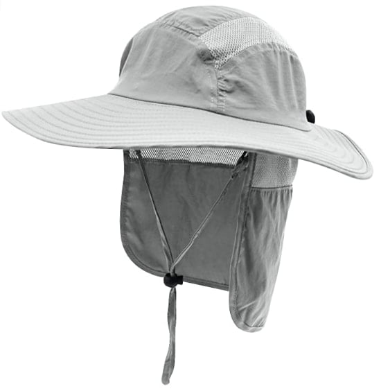 Home Prefer Mens UPF 50+ Sun Protection Cap Wide Brim Fishing Hat with Neck Flap Home Prefer Men's UPF 50+ Sun Protection Cap For Fishing With Neck Flap