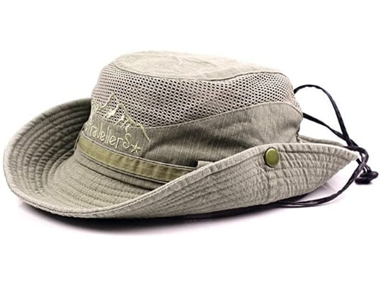 KeepSa Sun Hat For Men, Cotton Embroidery Summer Outdoor Sun Protection Bucket Hat