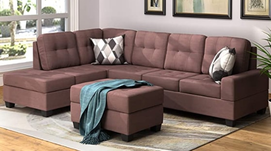 Merax Sectional Sofa With ottoman and chaise Merax Sectional Sofa With ottoman and chaise