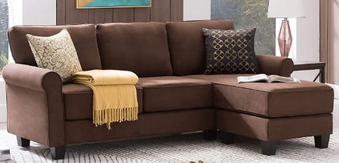 Nolany Reversible Sectional Sofa Couch for Small Apartment