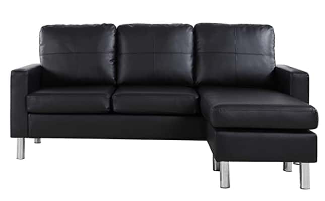 Divano Roma Furniture Modern Bonded Leather Sectional Sofa