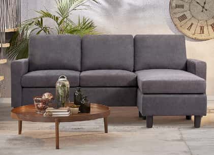 JY QAQA Convertible Sectional Sofa Couch with Reversible Chaise, L-Shaped Ottoman Couch