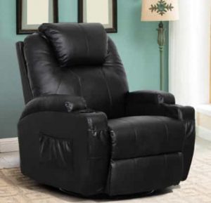 Esright Massage Recliner Chair- Leather Recliner with Cup Holder