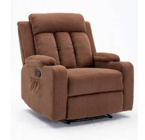  Furnia Brown Microfiber Recliner with Dual Cup Holder