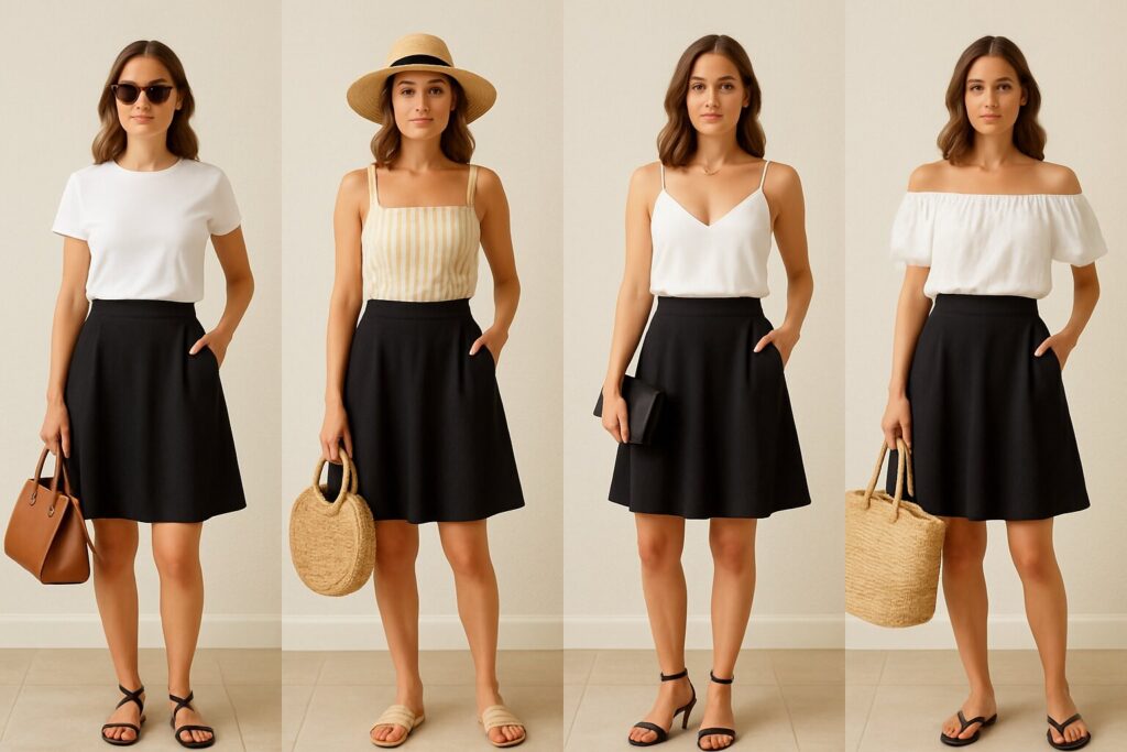 Black Skirt Outfit Summer