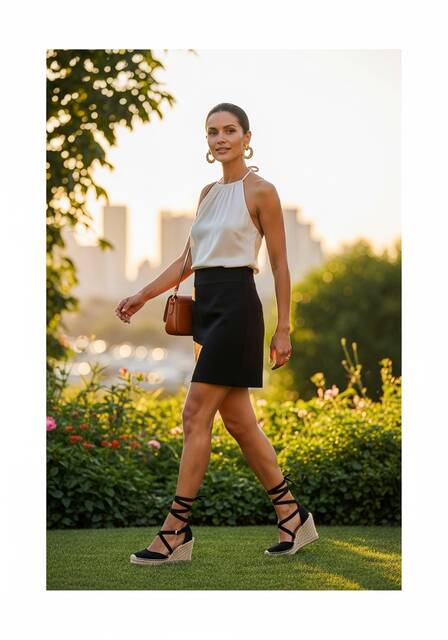Black Skirt with Halter Top