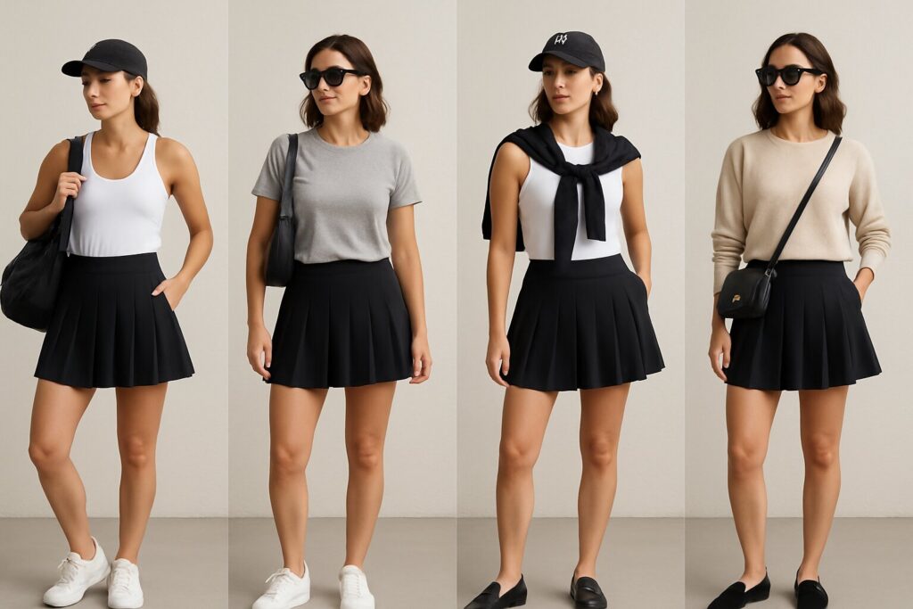 Black Tennis Skirt Outfit