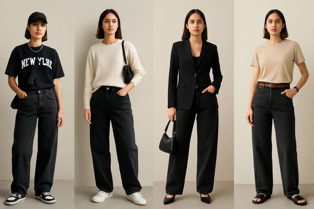 How to Style Black Baggy Jeans