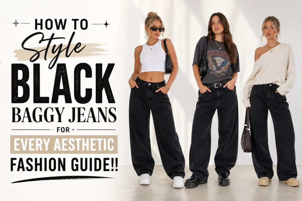 How to Style Black Baggy Jeans