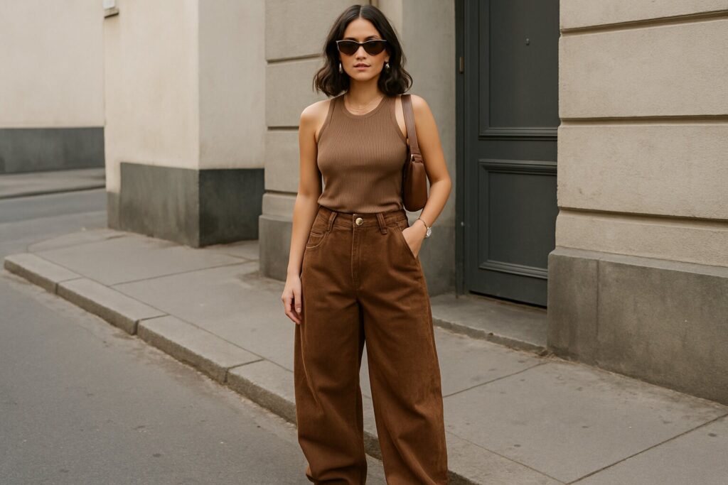 How to Style Brown Baggy Jeans