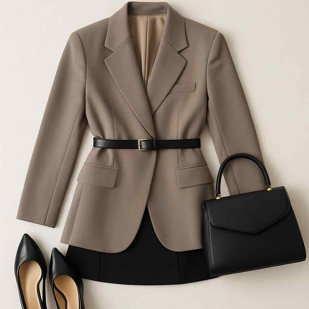 Short Black Skirt with Blazer