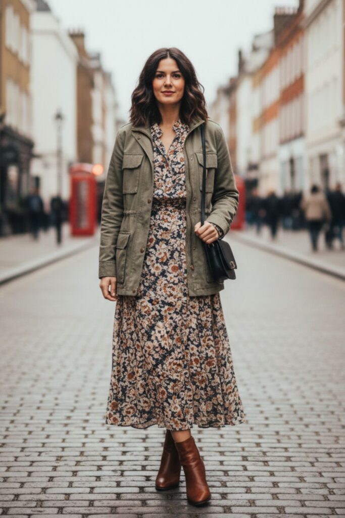 Midi Dress with Light Jacket
