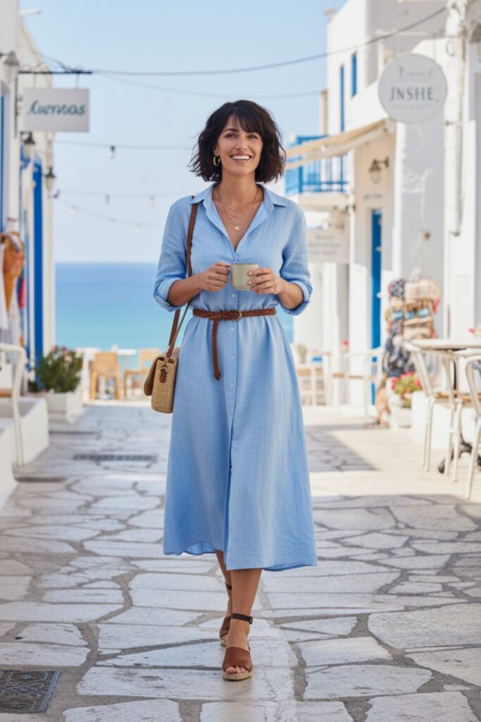 Shirt Dress with Belt