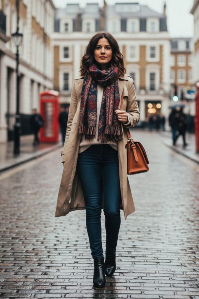 Trench Coat with Skinny Jeans