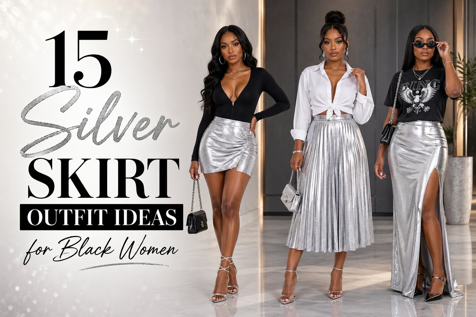 15 Silver Skirt Outfit Ideas for Black Women