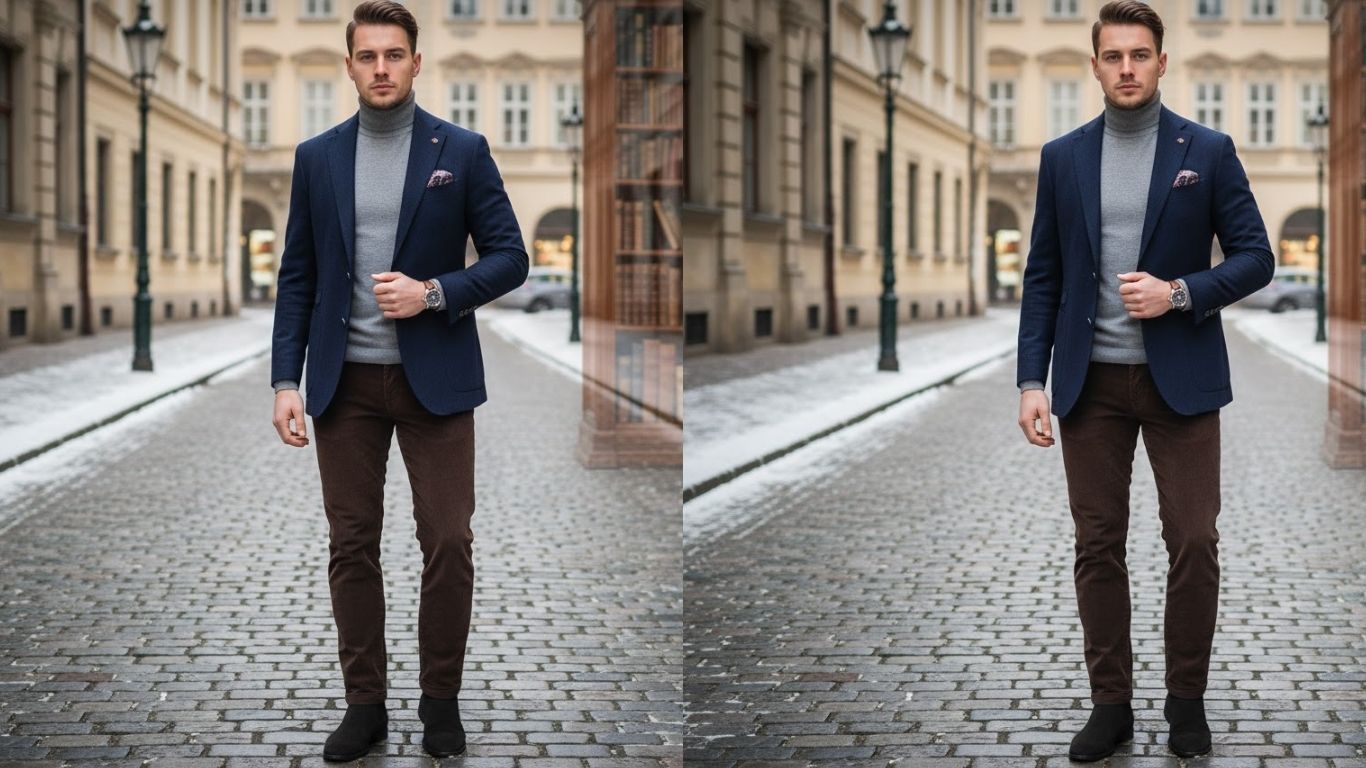 15 Winter Blazer Outfits for Men – Timeless Layering with Modern Sophistication