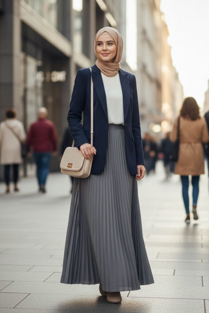 Blazer with Maxi Skirt