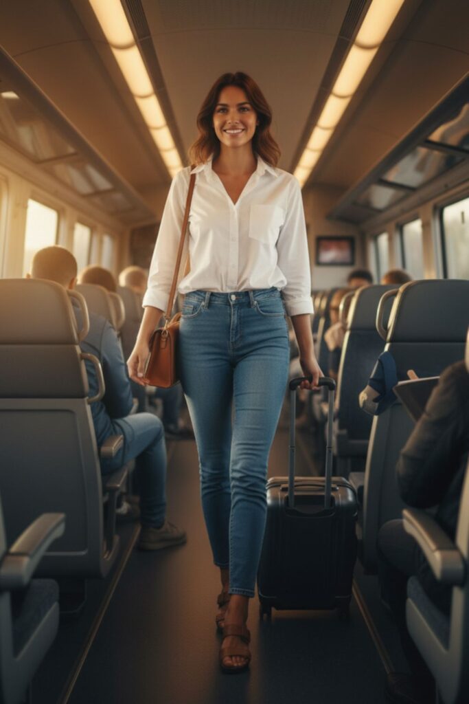Button-Up Shirt with Jeans