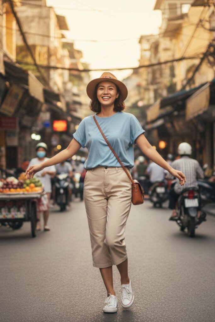 Cotton T-Shirt with Capri Pants
