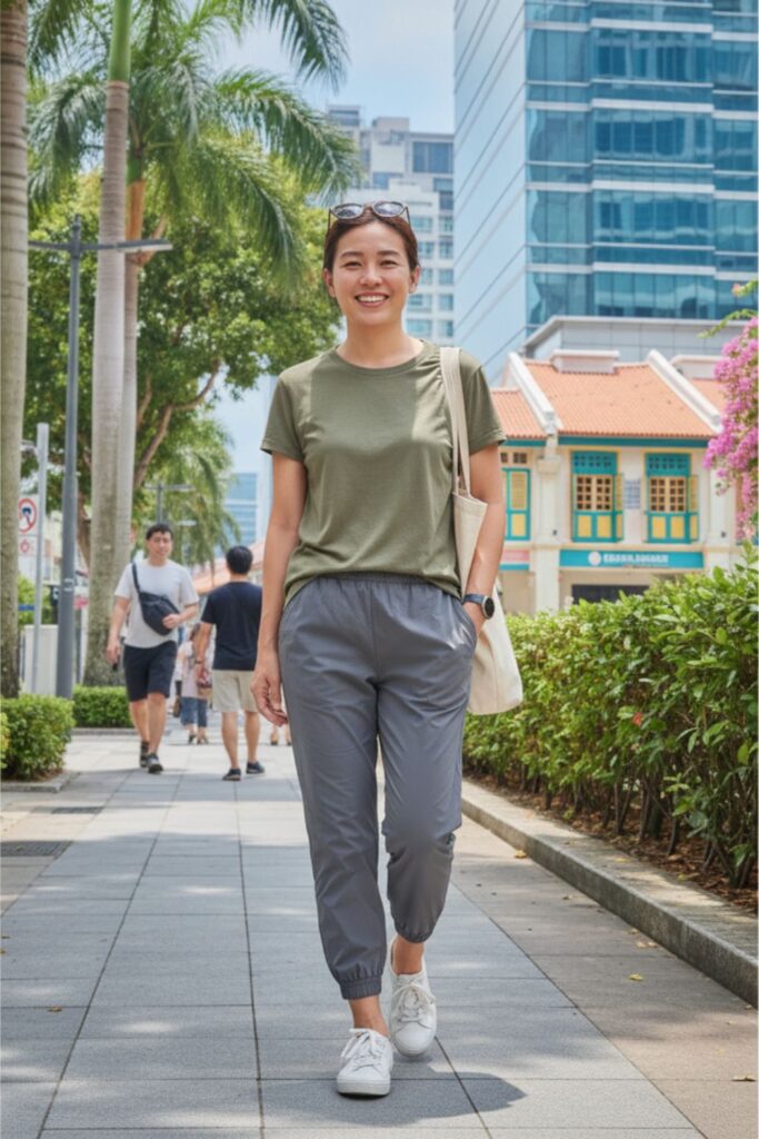 Cotton T-Shirt with Jogger Pants