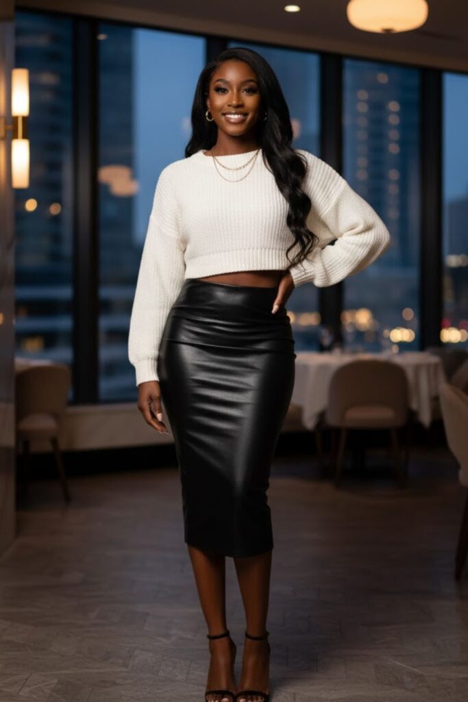 Cropped Sweater with Bodycon Skirt