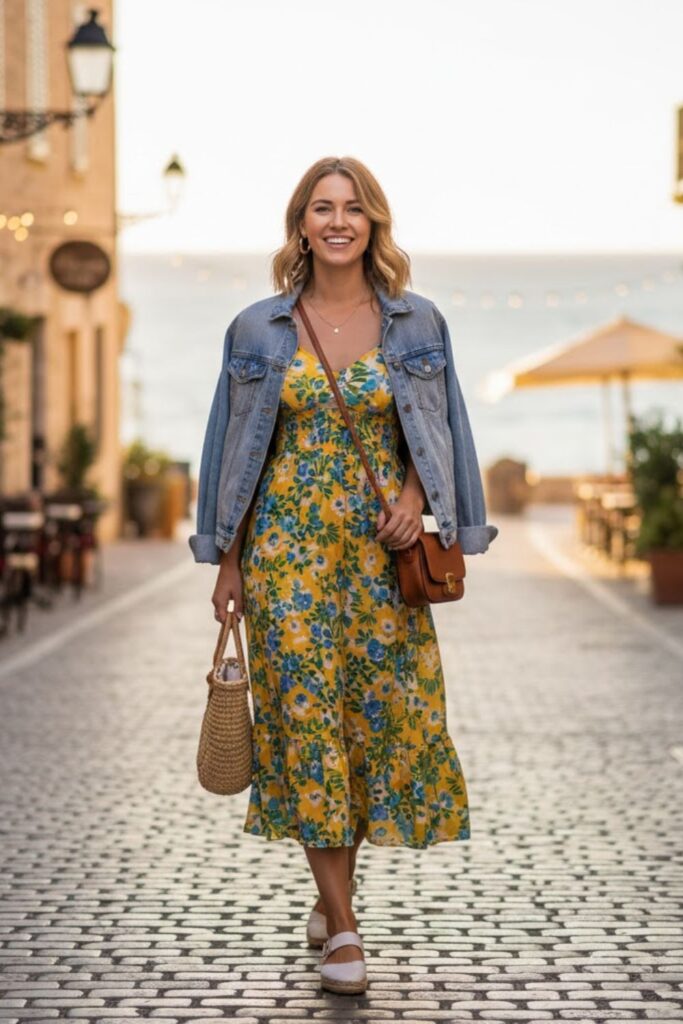 Denim Jacket over Dress