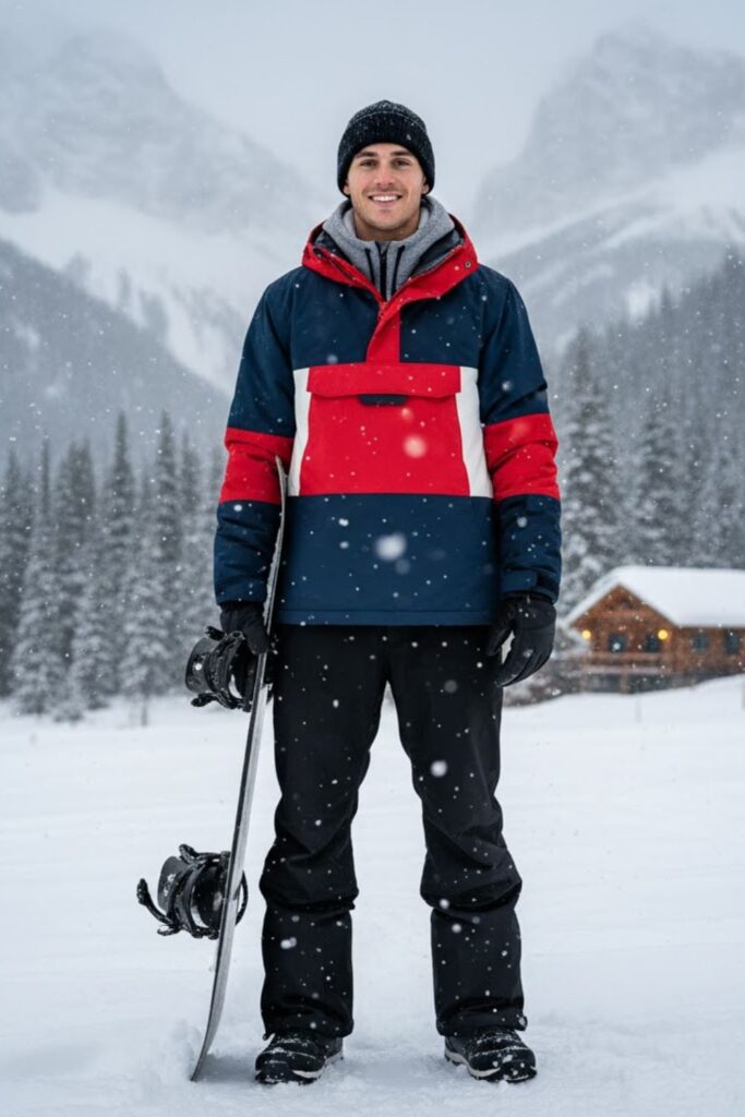 Insulated Anorak with Fleece Hoodie and Snow Boots