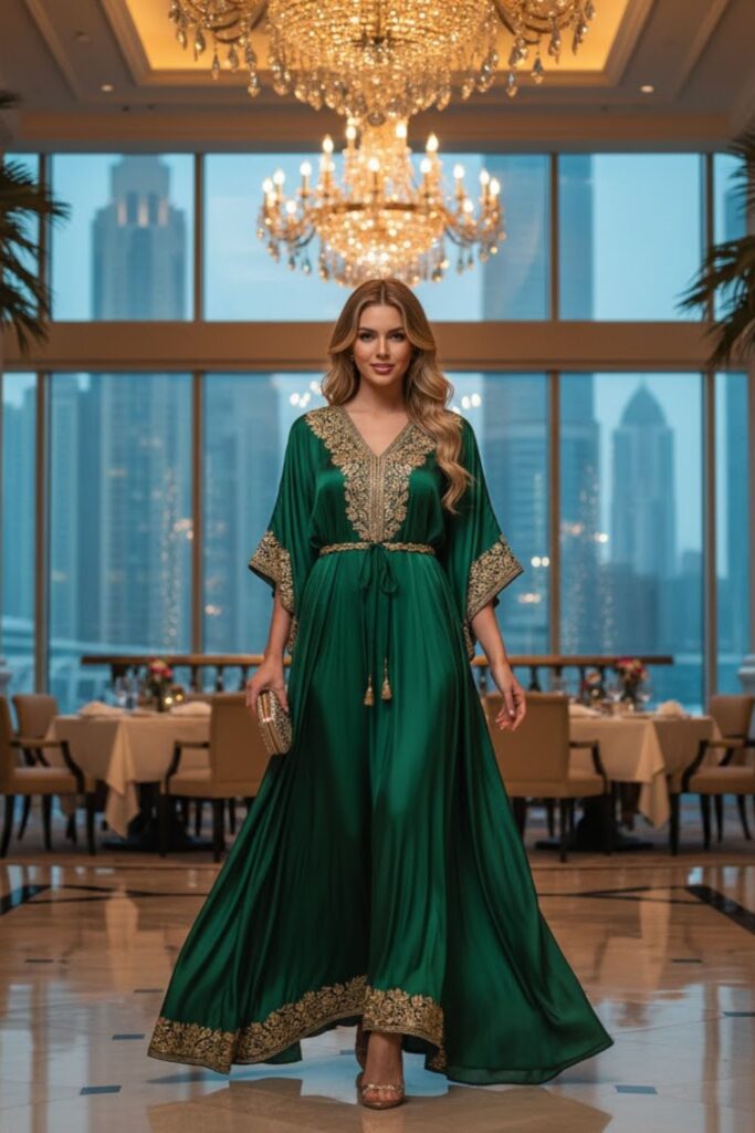 Kaftan Dress with Statement Accessories