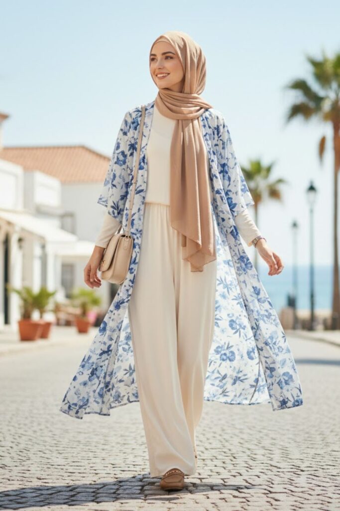 Kimono Layering with Palazzo Pants