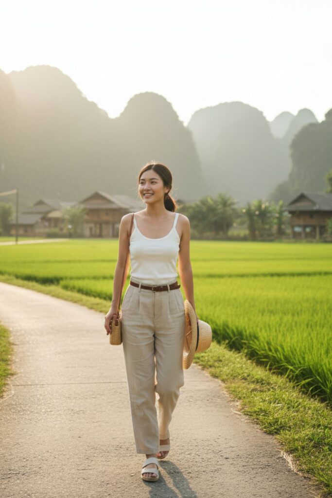 Linen Pants with Tank Top