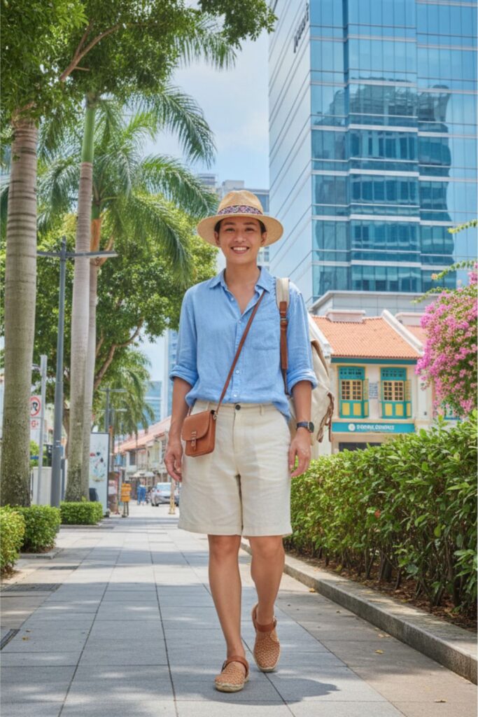 Linen Shirt with Bermuda Shorts