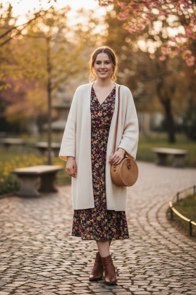 Long Cardigan with Dress