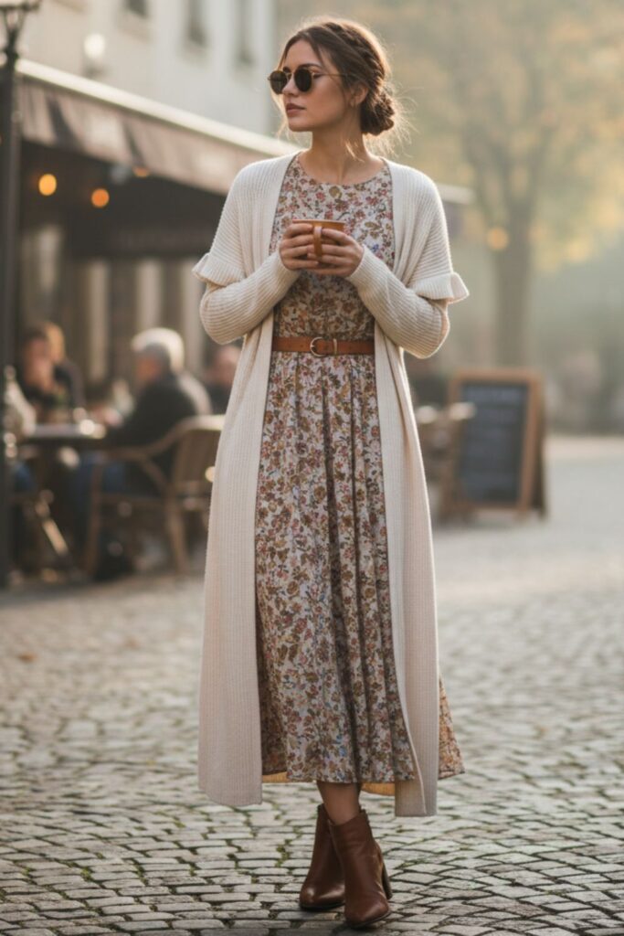 Long Cardigan with Dress