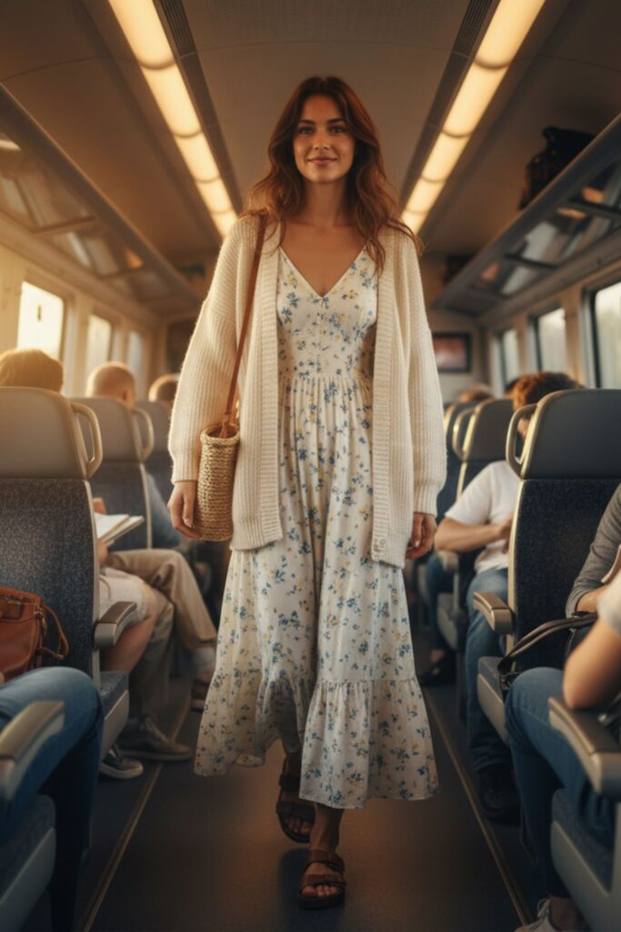 Maxi Dress with Cardigan