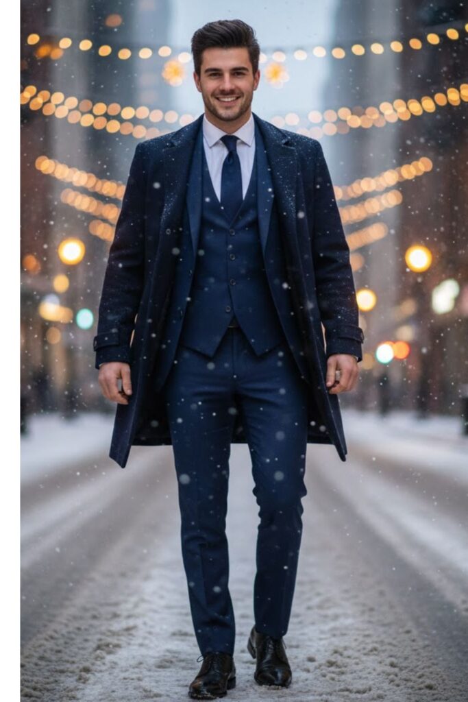 Midnight Blue Suit with Wool Waistcoat