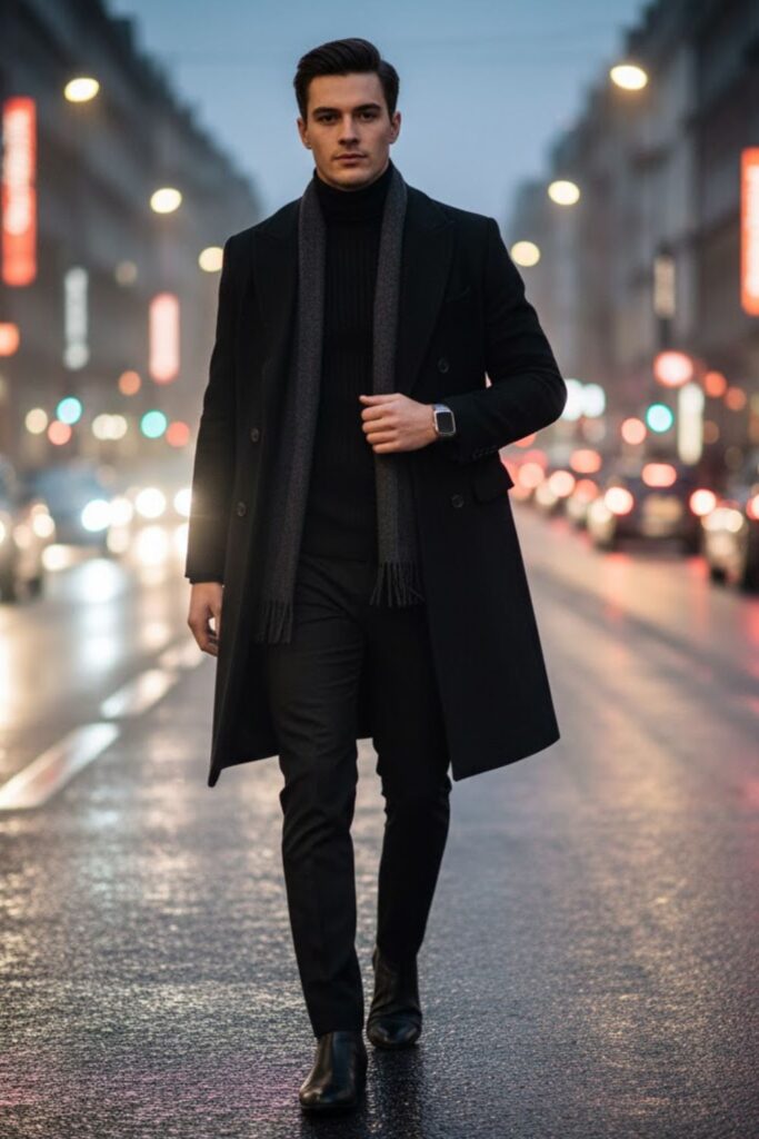 Minimal All-Black Winter Outfit