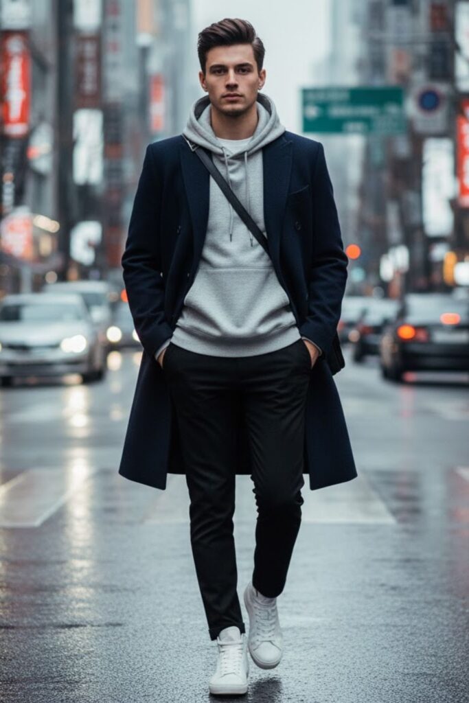 Oversized Hoodie with Tailored Coat